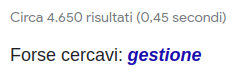 Google suggerisce di correggere il token errato.