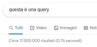 Un esempio di query su Google